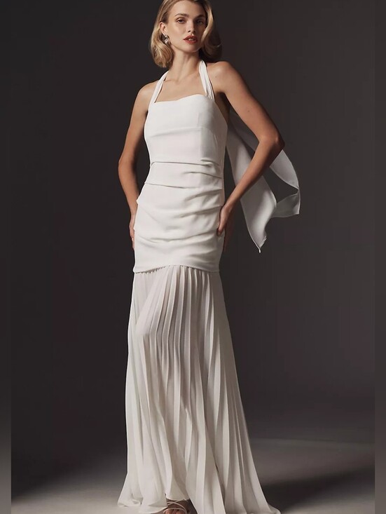 Anthropologie Dresses & Skirts - Anthropologie Delfi Collective NWT Delilah Halter Pleated Drop-Waist Maxi Dress